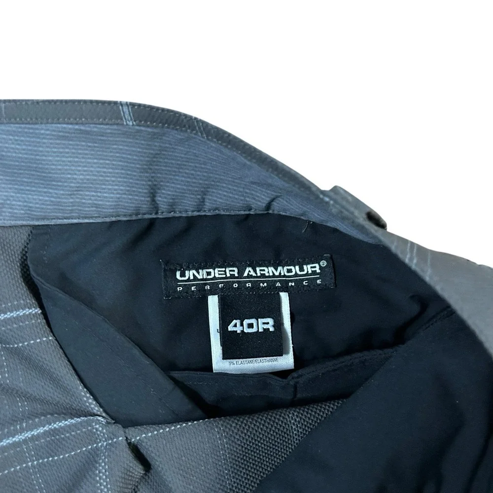 Under Armour Shorts Mens 40 R Gray Golf‎ Performance Stretch Plaid